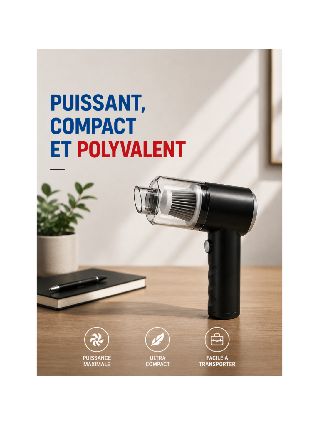 Aspirateur Portable Sans Fil – Voiture & Maison